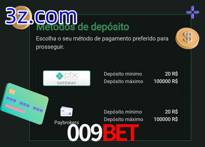 O cassino 009BET oferece uma grande variedade de métodos de pagamento